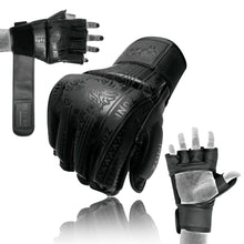 Load image into Gallery viewer, ZONI MMA Gloves Grappling Sparring, Pre-Curved Martial Arts Mitts, Ventilated Palm, Men Women Cage Fighting, Boxing, Combat Sports Training, Muay Thai, Punching Bag, Kickboxing