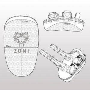 ZONI Single Kick Boxing Gel Thai Pads Strike Shield Arm Pads Punching MMA Focus Pad - Zoni Sports