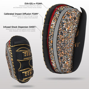 ZONI Single Kick Boxing Gel Thai Pads Strike Shield Arm Pads Punching MMA Focus Pad - Zoni Sports