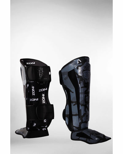 Shin Guards Legs Instep Boxing MMA Protector Foot Pads Muay Thai Kickboxing Black Beast - Zoni Sports