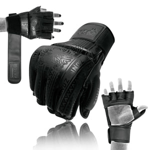 ZONI MMA Gloves Grappling Sparring, Pre-Curved Martial Arts Mitts, Ventilated Palm, Men Women Cage Fighting, Boxing, Combat Sports Training, Muay Thai, Punching Bag, Kickboxing