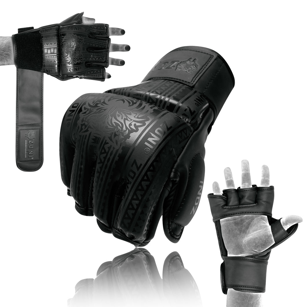 ZONI MMA Gloves Grappling Sparring, Pre-Curved Martial Arts Mitts, Ventilated Palm, Men Women Cage Fighting, Boxing, Combat Sports Training, Muay Thai, Punching Bag, Kickboxing