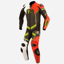Load image into Gallery viewer, LEATHER 1 PIECE RACE SUIT - BLACK / WHITE / RED - Zoni Sports
