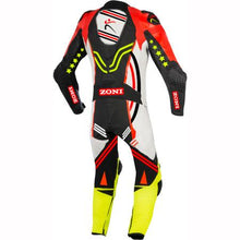 Load image into Gallery viewer, LEATHER 1 PIECE RACE SUIT - YELLOW/ WHITE / RED - Zoni Sports
